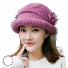 Cute Pearl Angora Wool French Beret Rabbit Beanie hat